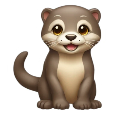 Loutre fait un câlin à un chat sticker