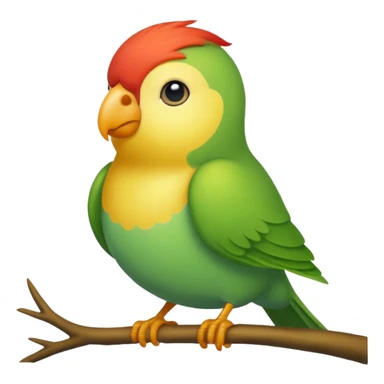 A love bird with color green and his head yellow sticker