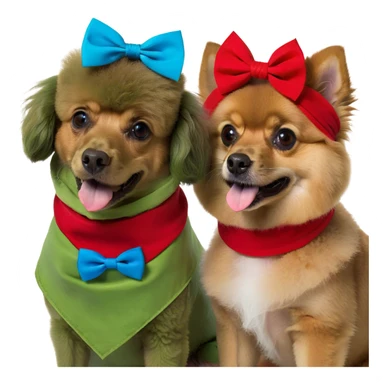 Lighthouse with one brown poodle and one Pomeranian sticker