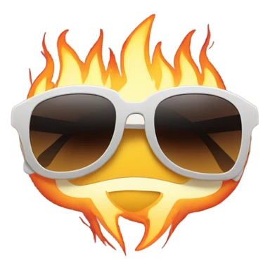 Fire with sun glasses sticker