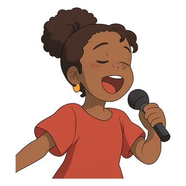 singing black girl sticker