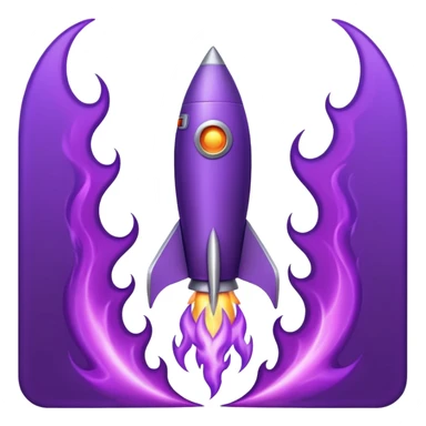 purple rocket purple flame sticker