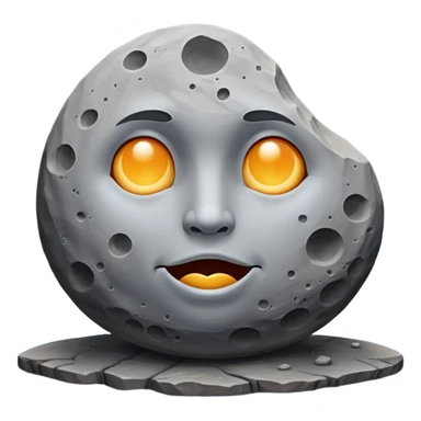 Rock and moon🌝 quero uma Rocha com a carinha da lua sticker