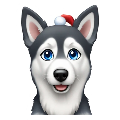Christmas  holiday spirit Shepsky dog with blue eyes sticker