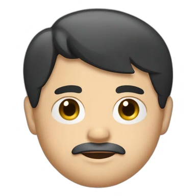 chubby slavic short black hair with slight unshavenness  man face sticker