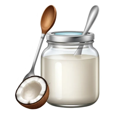 jar of coconut oil with a spoon sticker
