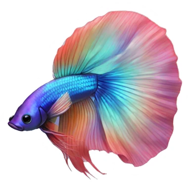 iridescent long fin betta with big long tail sticker