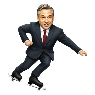 Viktor Orban hungarian prime minister skating in suit sticker