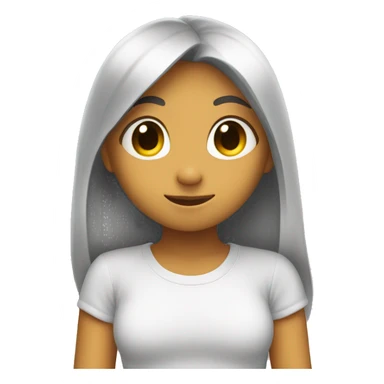 Cute girl being shy  sticker