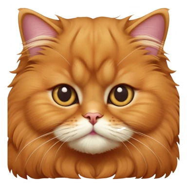 cinematic-adorable-big-eyed-fluffy-solid ginger-persian-cat-portrait-emoji,-head-tilted-playfully-with-a-sweet-expression,-fluffy-solid ginger-fur,-simplified-yet-irresistibly-cute-features-with-large,-expression, no white fur sticker