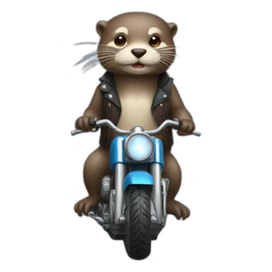 Otter who rides a motorcycle sticker