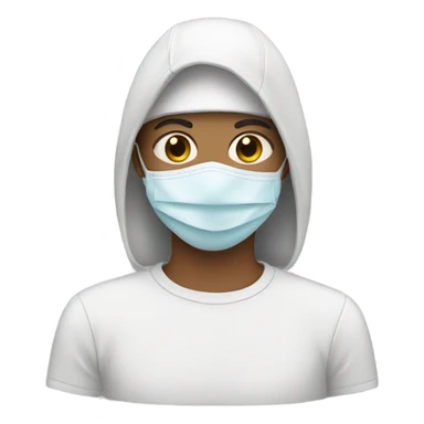 White teen with mask sticker