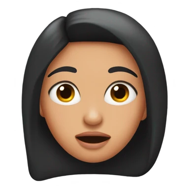 Black hair and peach skinned woman with eyes rolled back prepared for a sneeze. sticker