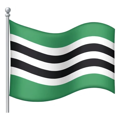 I want a flag as a emoji its made by three colours white green and black 🤍💚🖤its like that colours sticker