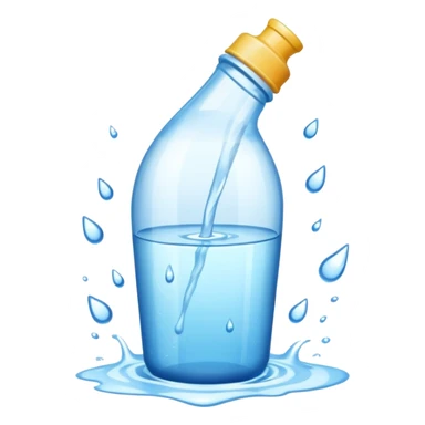 bottle spilling water sticker