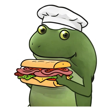 Sandwich with bacon, cheese, onion, sausage  sticker