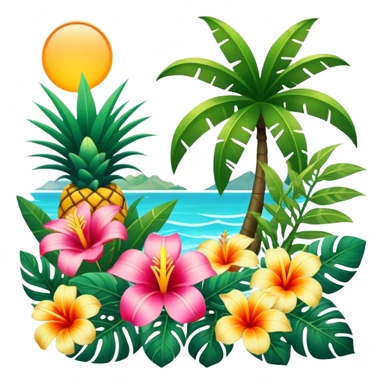 Full Tropical exotic sunny scenery floral scenery  sticker