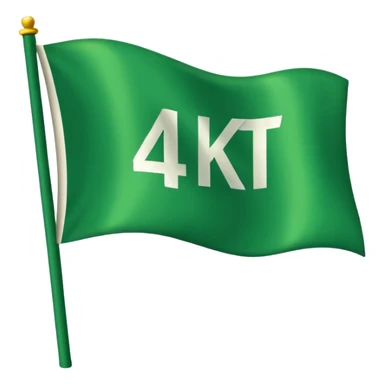 a green flag that’s says 4KT on it  sticker