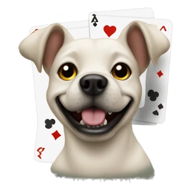 dog playing cards sticker