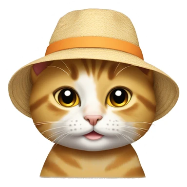 Cat wearing a sun hat sticker