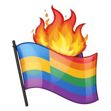 lgbt flag burned emoji  sticker