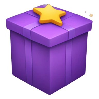 purple box with stars sticker