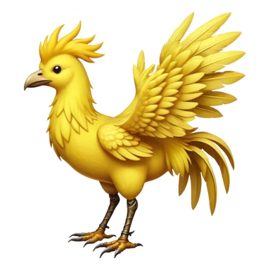 A classic yellow chocobo bird from Final Fantasy, large bird with small wings and long legs sticker