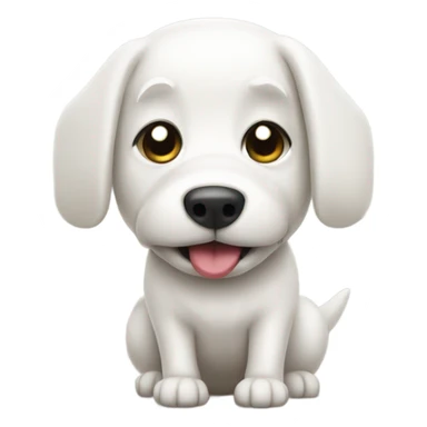 White dog taking a poop sticker