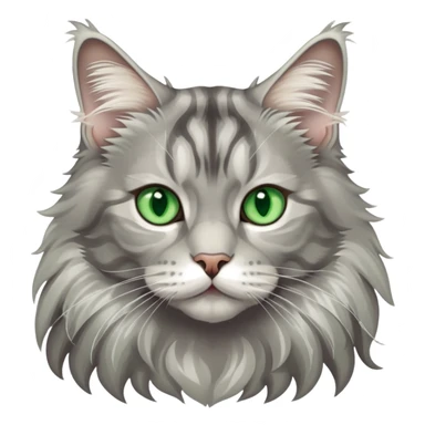 silver tabby maine coon cat with green eyes sticker