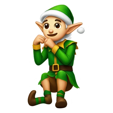 Elf itching himself sticker