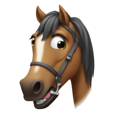 Horse with tong out of his mouth sticker
