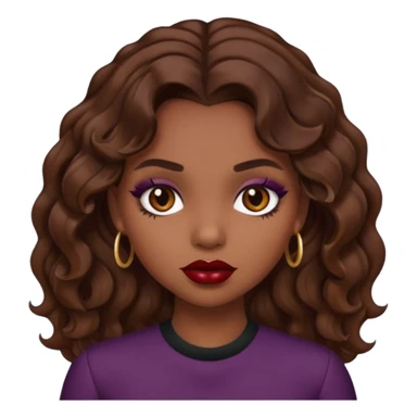 Baddie girl with brown weavy hair sticker