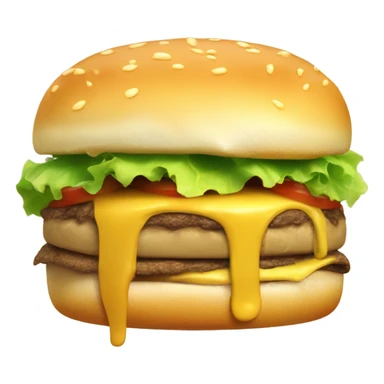 Generate a sleepy cheeseburger emoji with droopy eyes, a tiny yawn, and a slightly messy look. sticker