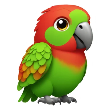 thick parrot that looks like a ball, red with green, small sticker