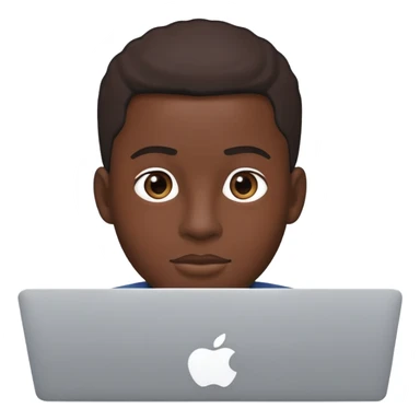 black american guy using macbook laptop sticker