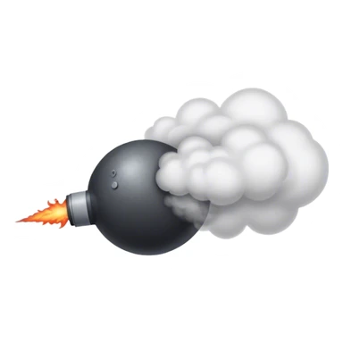 cannonball flying in the air with smoke behind it sticker