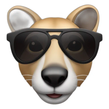 bad kangourou black sunglasses sticker