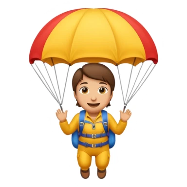 Erstelle mir einen Fallschirmspringer im emoji style sticker