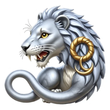 Elder Scrolls Online Lion eating its tail Ouroboro silver sticker