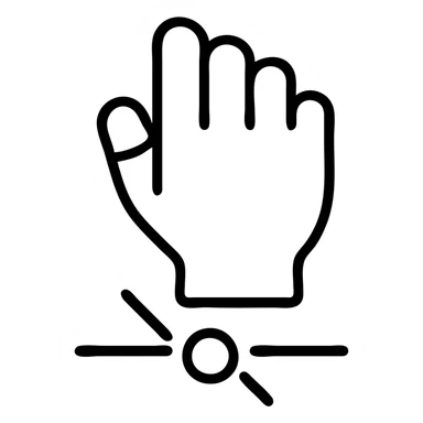 Redesign the logo to make the touch to the physical world more obvious, use only straight lines and a very simple color scheme (one or two colors, e.g., blue and white). Keep the design clean, minimalist, and modern. sticker