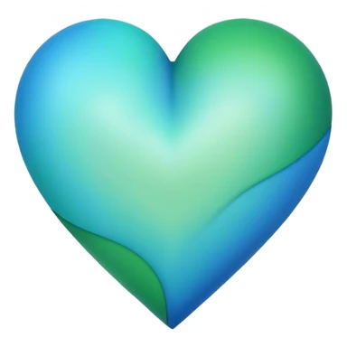 A heart made of blue and green colors sticker