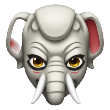 oni japanese mask elephant sticker