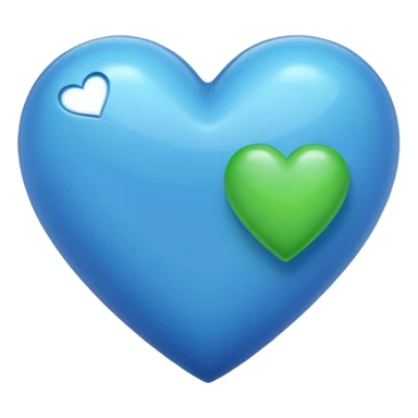 Blue and green heart sticker
