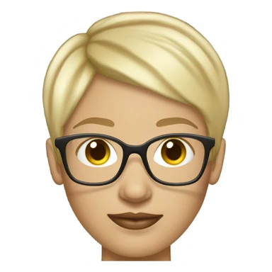 Woman blond pixie cut light glasses smart sexy sticker