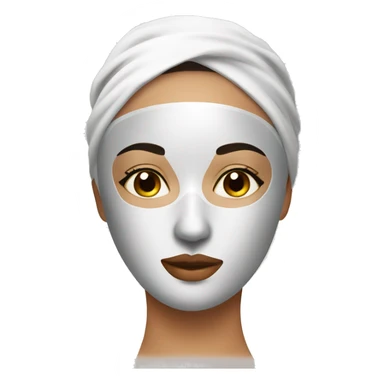 Lady with face mask spa beauty full face relaxing sticker