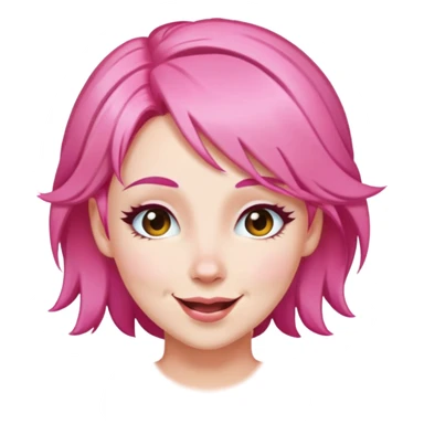 Lady with pink hair winking sticker