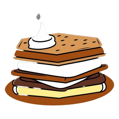 s'mores with chocolate and marshmallow sticker