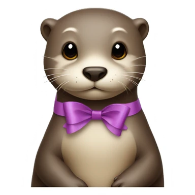 an otter with a ribbon on it sticker