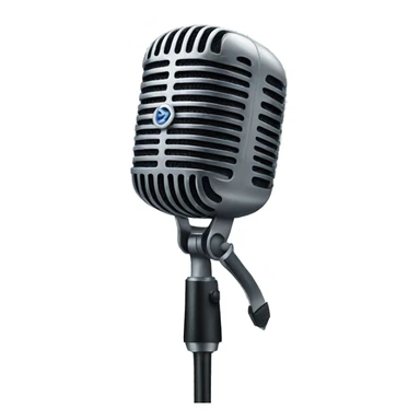 person beneath a microphone sticker