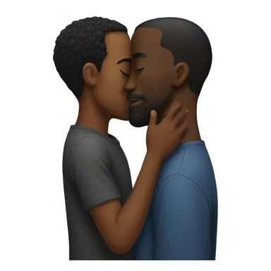 Black men kissing sticker
